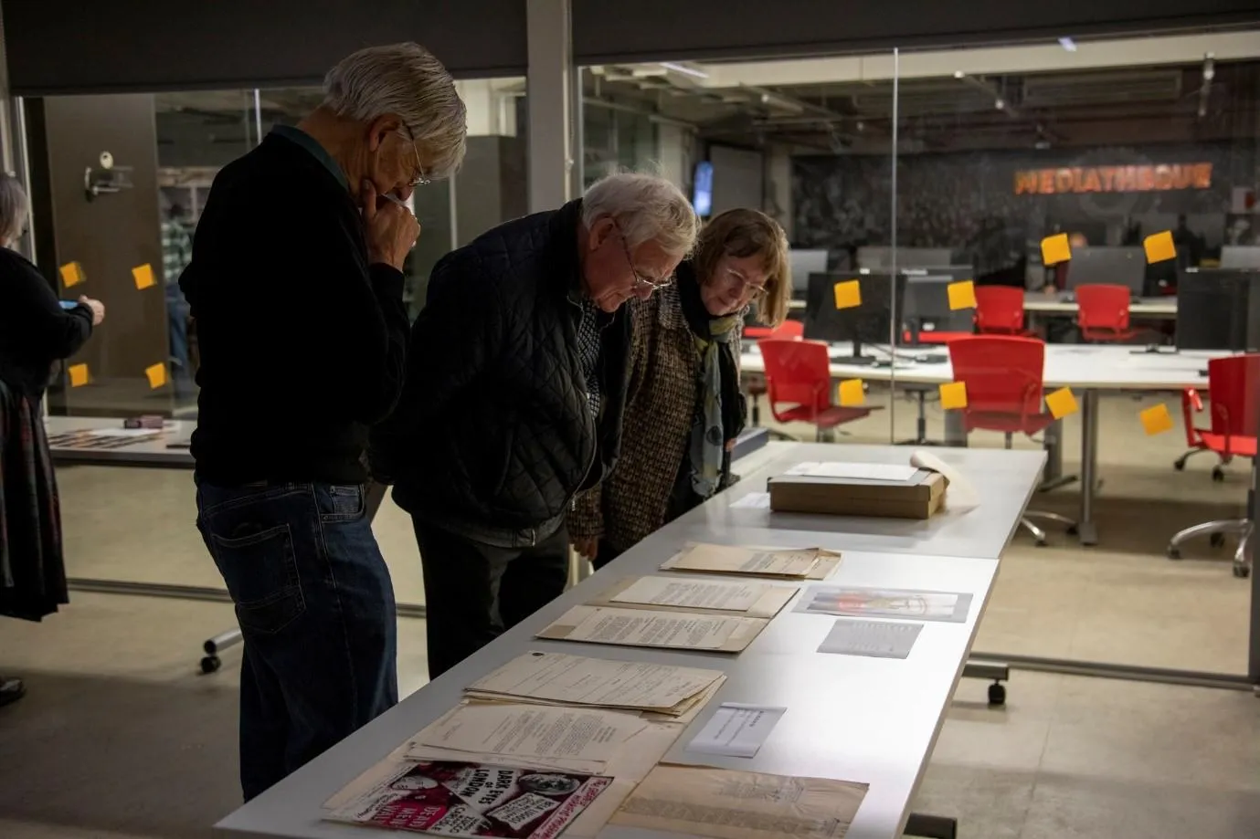 people viewing documents