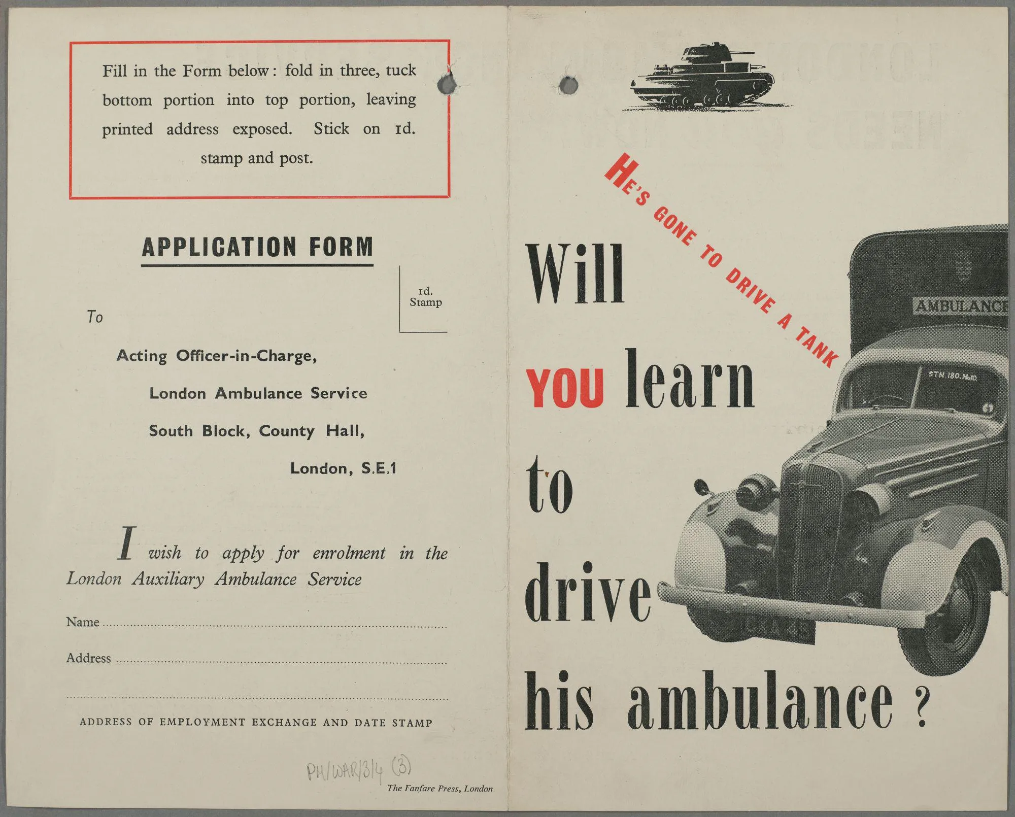 application form for driving an ambulance with an image of an ambulance vehicle