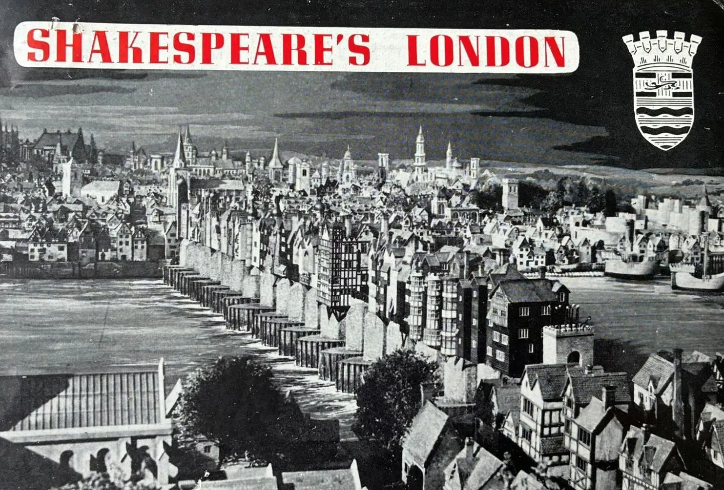 a model of Shakespeare's London showing London Bridge.